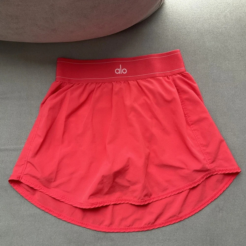 Alo Yoga Match Point Tennis Skirt Candy Red XXS
